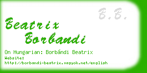 beatrix borbandi business card